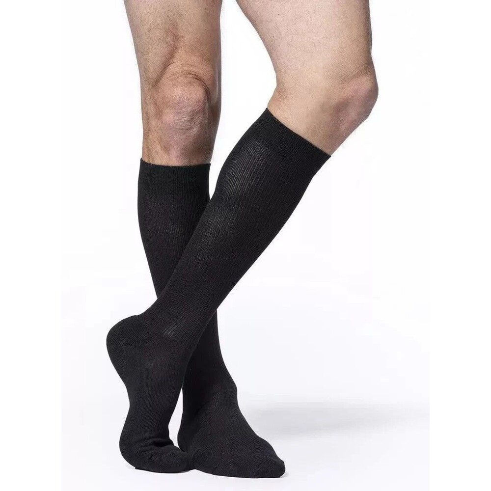 SIGVARIS Men’s Select Comfort/Essential Opaque Long Calf-High Socks 20-30 Black